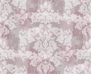 Vintage Baroque seamless texture pattern Vector. Wallpaper ornament decor. Textile, fabric, tiles.