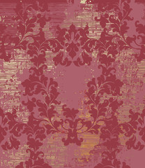Vintage Baroque texture pattern Vector. Wallpaper ornament decor. Textile, fabric, tiles.