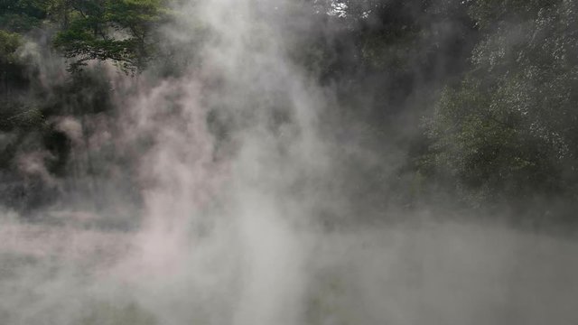 Slow motion shot of Beitou Thermal Valley (Hell Valley)