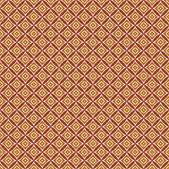 Retro Geometric pattern in repeat. Fabric print. Seamless background, mosaic ornament, ethnic style. 