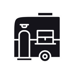 Mobile Trailer Icon. Camping Caravan Trailer Home.