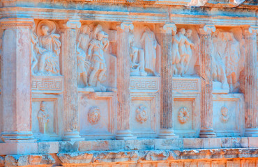 Head relief scluptures in ancient city Afrodisias