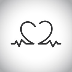 heartbeat icon on the white background