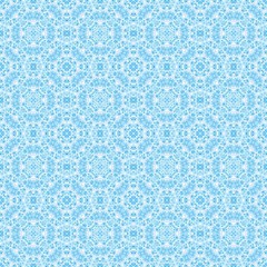 Ornate pastel blue fancy seamless wallpaper design pattern