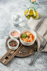 Cabbage salad with Vegetarian dish.