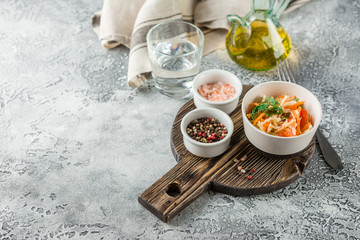 Cabbage salad with Vegetarian dish.