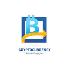Obraz premium Illustration of business logotype cryptocurrency.