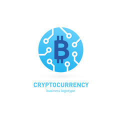 Illustration of business logotype cryptocurrency.