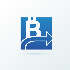 Illustration of business logotype cryptocurrency.