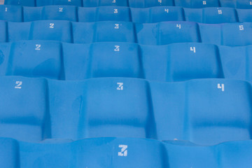Obraz premium The sport seat grandstand in an empty stadium.