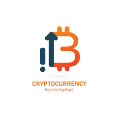 Illustration of business logotype cryptocurrency.