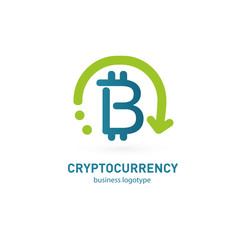 Illustration of business logotype cryptocurrency.