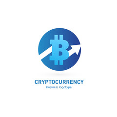 Obraz premium Illustration of business logotype cryptocurrency.