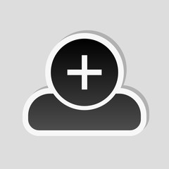 Fototapeta premium doctor, person with medical cross. Sticker style with white bord