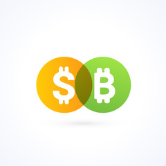 Illustration of business logotype cryptocurrency.