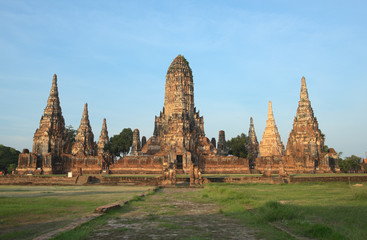 Obraz premium Landscape Ayutthaya Historical Park in Ayutthaya