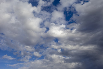 Sky with clouds and sun.