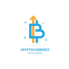 Illustration of business logotype cryptocurrency.