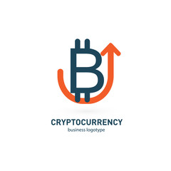 Obraz premium Illustration of business logotype cryptocurrency.