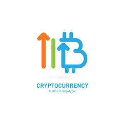 Illustration of business logotype cryptocurrency.