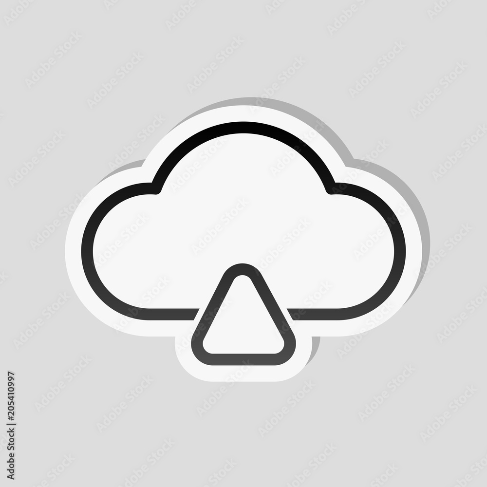 Poster outline upload simple cloud icon. linear symbol with thin outlin