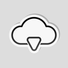 outline cloud download simple icon. linear symbol with thin outl