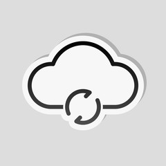 outline update simple cloud icon. linear symbol with thin outlin