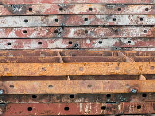 Used steel shutter boards have a rust.