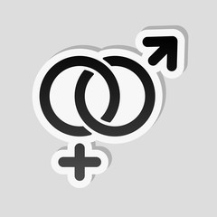 gender symbol. linear symbol. simple men and women icon. Sticker