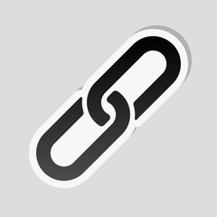 Link icon. Hyperlink chain symbol. Simple icon. Sticker style wi