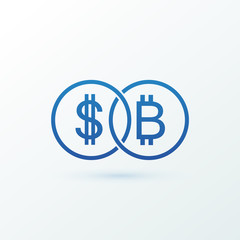 Illustration of business logotype cryptocurrency.