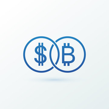 Illustration of business logotype cryptocurrency.