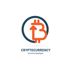 Obraz premium Illustration of business logotype cryptocurrency.