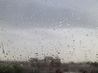 raindrops on a windowpane