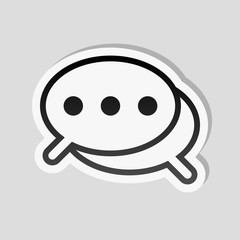 Simple chat. Couple of text clouds. Linear icon with thin outlin