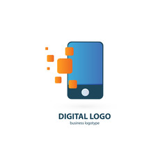 Logo design abstract digital technology vector template.