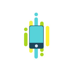 Obraz premium Logo design abstract digital technology vector template.