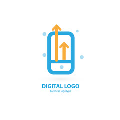 Logo design abstract digital technology vector template.