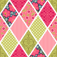 Seamless pattern. Patchwork. Can be used on packaging paper, fabric, background for different images, etc.