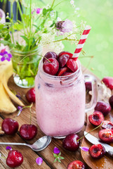 Fresh homemade healthy berry smoothie