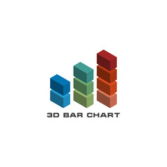 3d statistic chart graphic template
