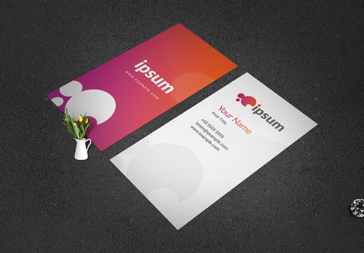 Pink and Orange Gradient Business Card Layout