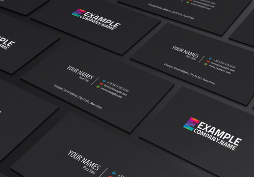 Grayscale Business Card Layout with Colorful Monogram