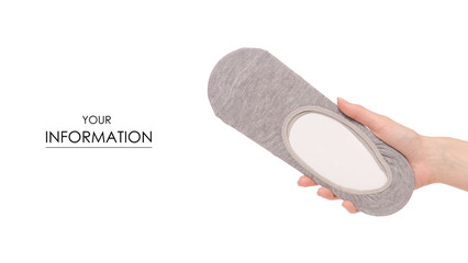 The gray no show socks in hand pattern