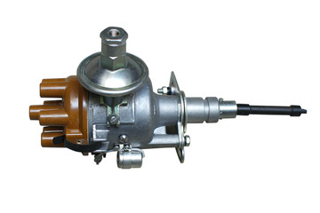 Electronic ignition distributor isolated on white background