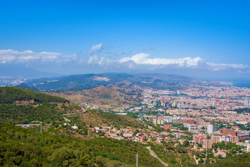 Fototapeta na wymiar Panoramic view of Barcelona from Tibidabo, Spain
