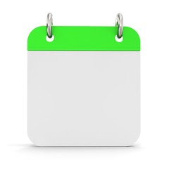 3d calendar with blank page on white background
