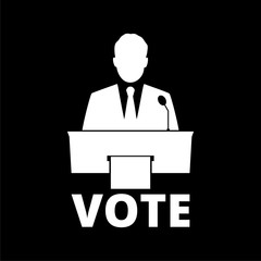 Voting icon, Vote concept on dark background