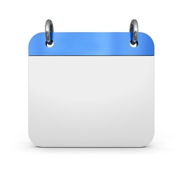 3d calendar with blank page on white background
