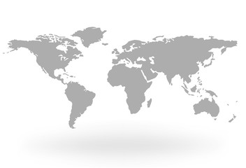 World Map Globe Isolated on white background - stock vector.